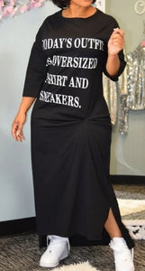 today's outfit an oversized shirt and sneakers dress How to Style a T-Shirt Dress with Sneakers (Petite-Friendly Tips)
